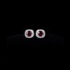 Bông tai kim cương halo vuông bo tròn gắn 2 viên Spinel đỏ - Deam Diamond - Hình ảnh 2