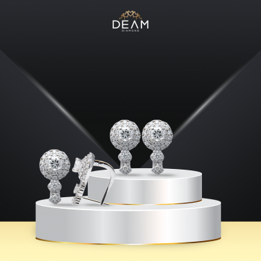Bông tai kim cương kim cương thiên nhiên mẫu  DJLK J21.509CN – Deam Diamond