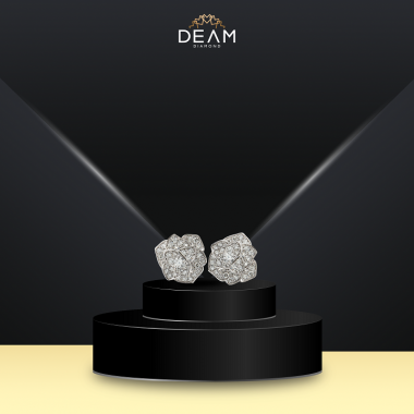 Bông tai kim cương mẫu hoa hồng G87622 – Deam Diamond