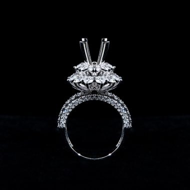 Vỏ nhẫn kim cương vàng trắng 14K – Deam Diamond
