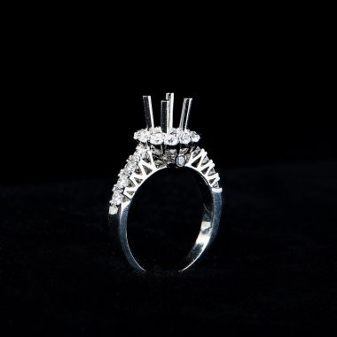 Vỏ nhẫn kim cương vàng trắng 14K(2) – Deam Diamond