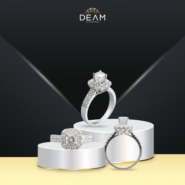 Nhẫn kim cương đính hạt Brilliant cut 4.4mm – Deam Diamond