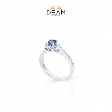Nhẫn kim cương gắn viên Sapphire xanh lam – Deam Diamond